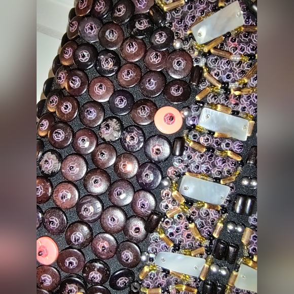 Mido Collection Button, Beaded, & Shell Handbag - Picture 11 of 12